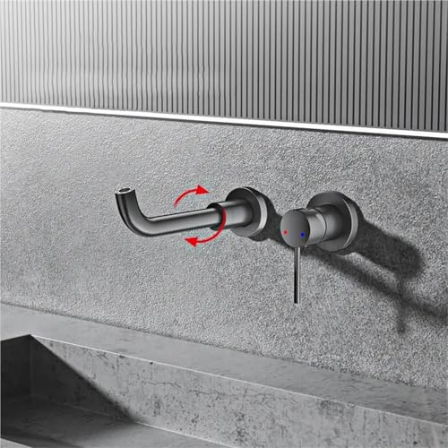 Mitigeur de lavabo mural anti calcaire pour eau chaude et froide - 6