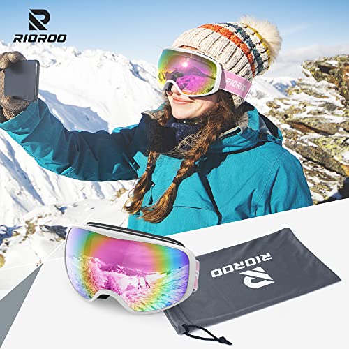 RIOROO Ski Goggles, Skiing Goggles For Snowboard Jet Snow 100% UV Protection - Image 2