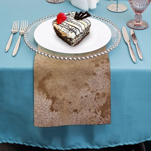Servilletas de Tela con Diseño Floral Dorado Cuadradas 47.5x47.5 cm miniatura 4