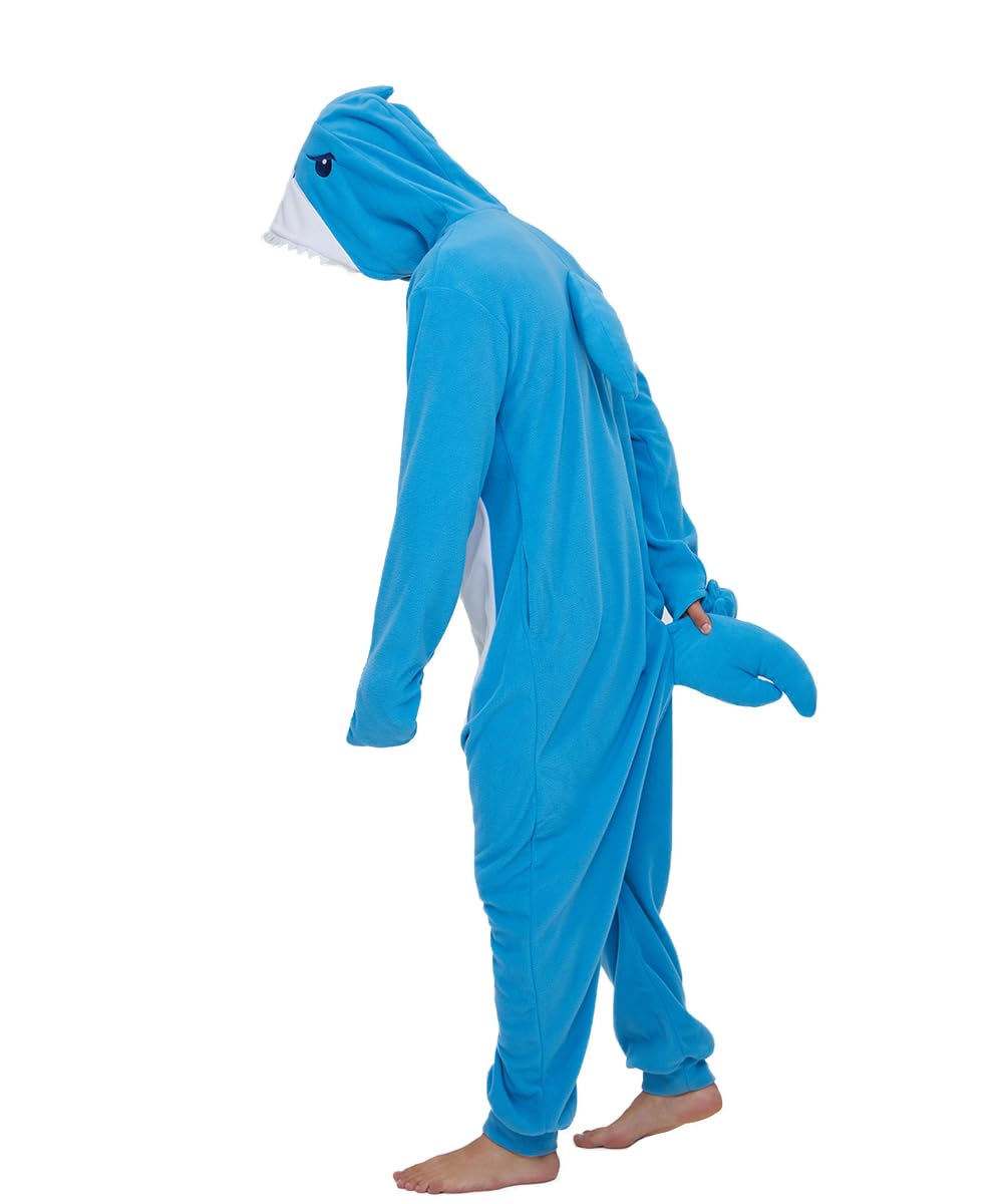 Laahoem Animal Requin Pyjama Unisexe Adulte à Capuche Hommes Femmes Combinaison Costume Cosplay Pyjama