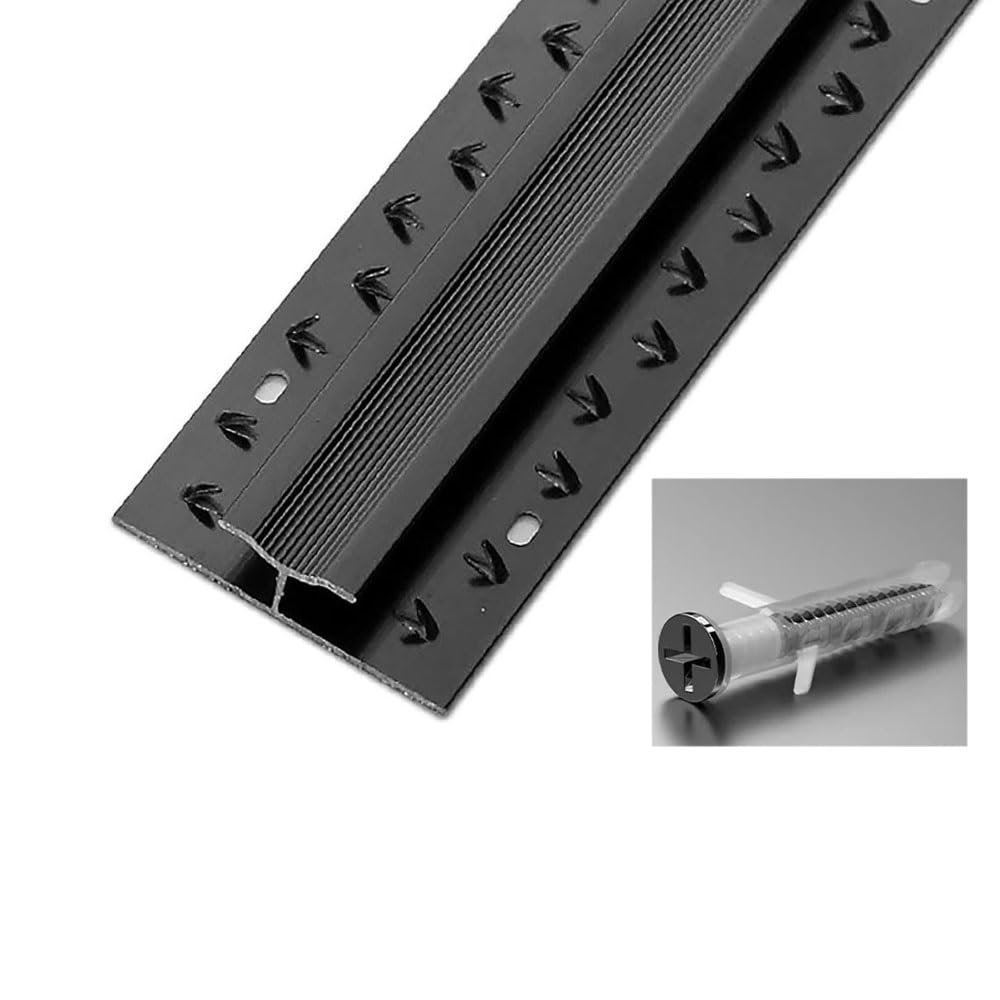 1 tira de aluminio antideslizante para suelo de alfombra a azulejo, longitud ajustable para uso en casa, oficina y hotel (negro, 0,9 m)