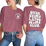 Mama Shirts for Women Mom Shirt Mom Life Crewneck T-Shirts Funny Mama Skeleton Rocker Graphic Tee Summer Pullove Tops
