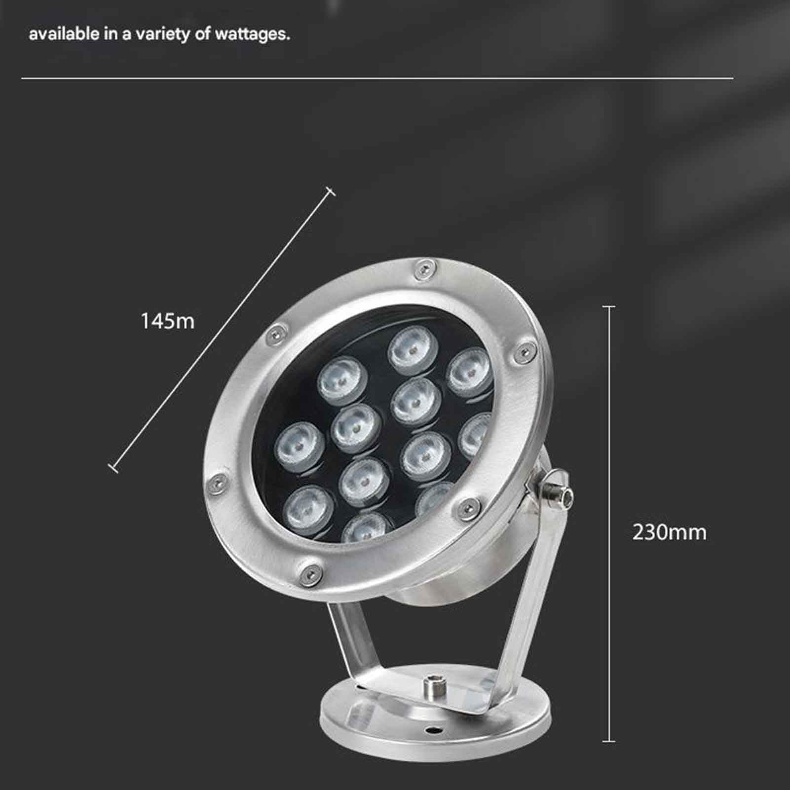 LED-Unterwasserleuchte – Pool- Und Springbrunnenbeleuchtung, IP68 Wasserdicht, Farbwechselnder Spot, Geeignet Für Die Landschaftsbeleuchtung Von Schwimmbädern, Springbrunnen(Green,9w(24v))