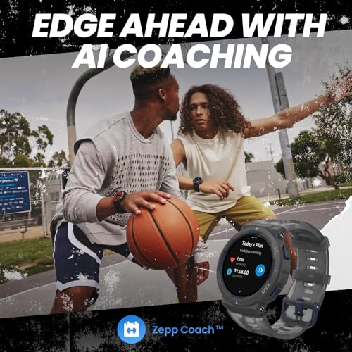 Image of Amazfit Active Edge Smart Watch 46 mm, Rugged Sport & Fitness Watch, GPS, AI Health Coach for Outdoor, Workouts & Exercise, 16 Days Battery, 130+ Sports Modes, for Android iPhone, Midnight Pulse