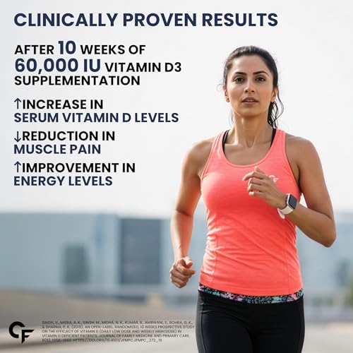 Image of Carbamide Forte Vitamin D3 60000IU Tablets | Vitamin D3 60k Supplement | Vitamin D Supplements | Cholecalciferol 60000 iu Supplement for men & women | Orange Flavour - 40 Tablets