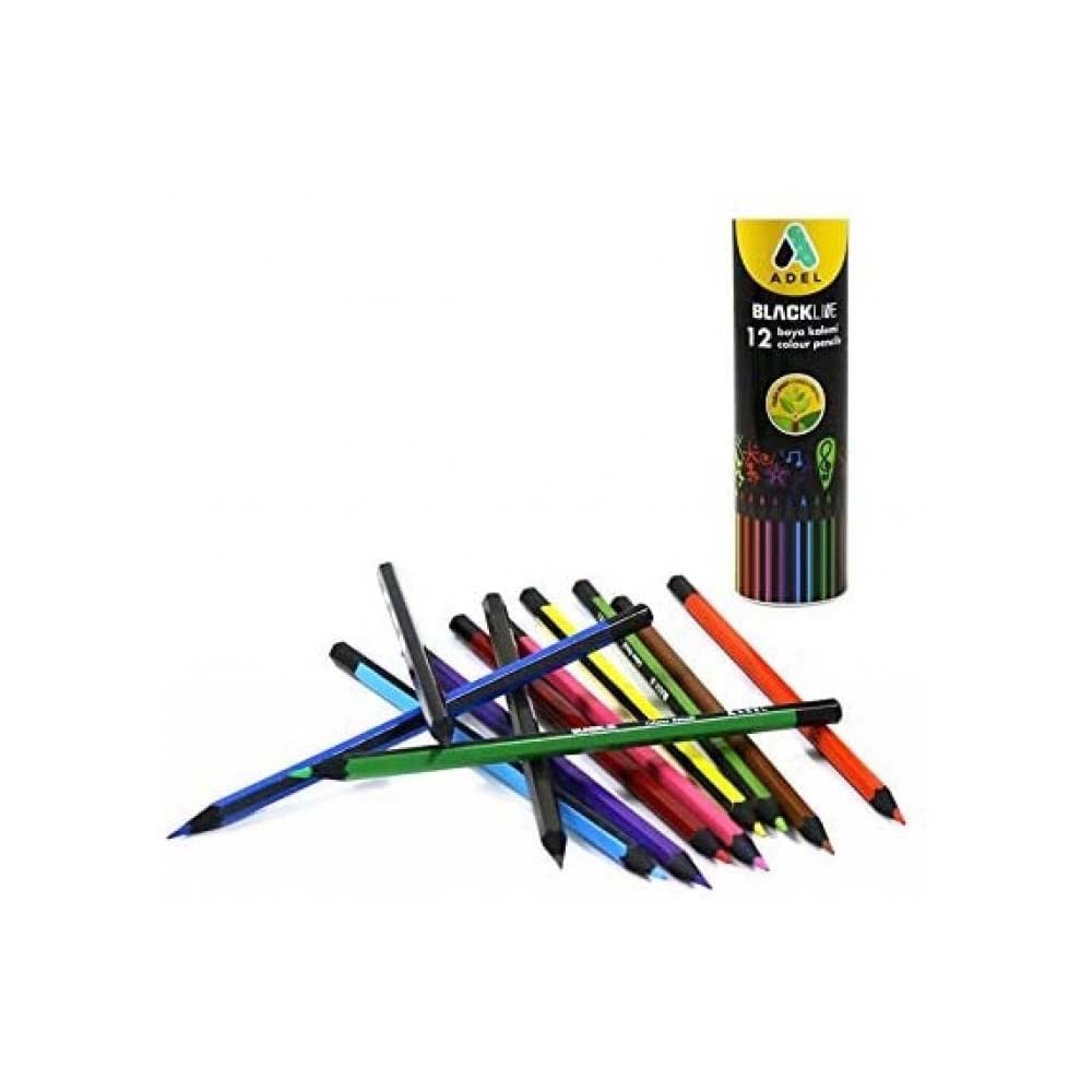 Adel Blackline - Lápices de pintura metálica, paquete de 12, tubo