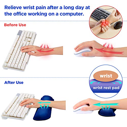 Image of Gimars Superfine Fiber Widen Memory Foam Set Nonslip Mouse Pad Wrist Support & Keyboard Wrist Rest Support for Office, Computer, Laptop & Mac & Comfortable & Lightweight for Easy Typing & Pain Relief