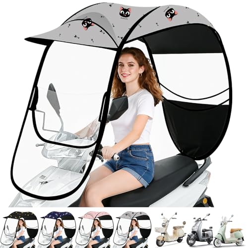 Catálogo para Comprar On-line Telas para toldos - los más vendidos. 50 Toldo Cubresol Moto General Impermeable para Motocicletas, Tela Oxford Opaca, las Ventanas Delanteras se Pueden Abrir, Protege Contra el Sol, la lluvia, El Viento y El Polvo (Gris)