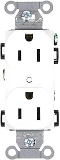 Hubbell Wiring Device-KELLEMS 15A Commercial Environments Receptacle, White; Tamper Resistant: No