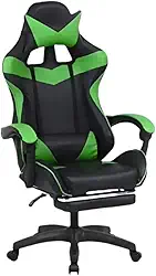 Cadeira Gamer Ergonômica Reclinável Com Apoio De Pés Premium Verde