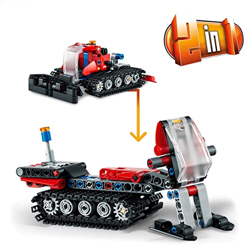 LEGO 42148 Technic Pistenraupe, 2in1 Winter-Fahrzeug-Modell-Spielzeug mit Schneemobil, Technik-Lernspielzeug für Jungen… – Bild 5