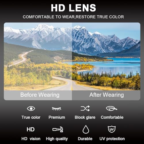 Image of PROBEROS Cycling Sunglasses for Men Stylish, UV400 Tinted Polarized Sunglasses Fashion Sport Set, Unique Frame Design, Outdoor Anti-Glare for Cycling, Driving, Hiking