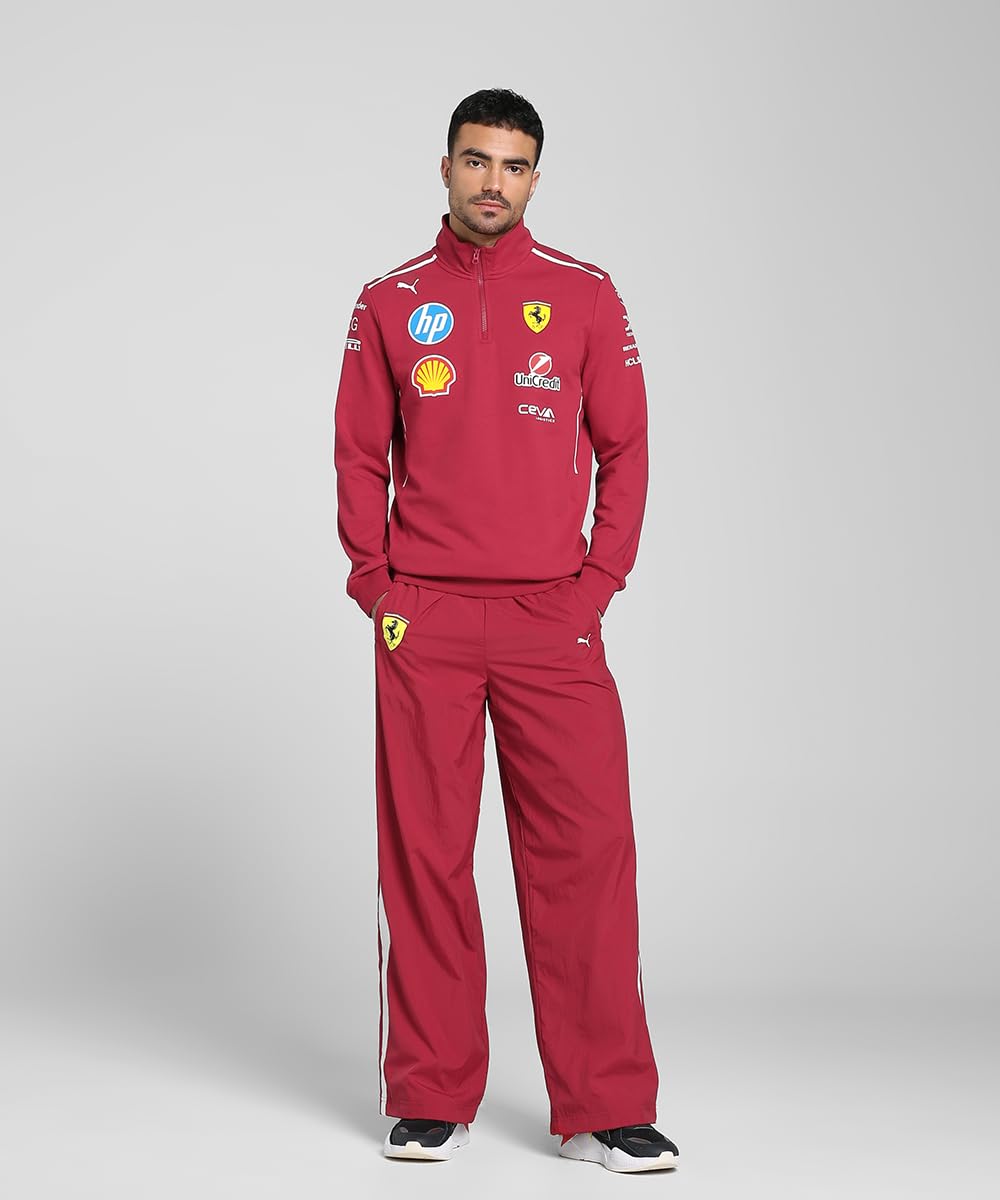 PUMA Scuderia Ferrari F1 Maglione 1/2 Zip Team 2025 Rosso