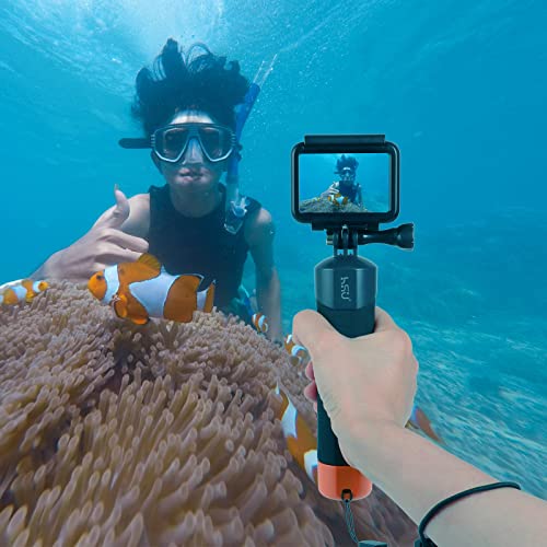 Hsu Floating Hand Grip Waterproof Monopod Compatible With Gopro Hero 11/10 Black/Hero 9 Black, Handle Mount For Hero 8/7/6/5/4/ Akaso Campark Osmo Action Camera/Xiao Yi Action Camera #TOP5