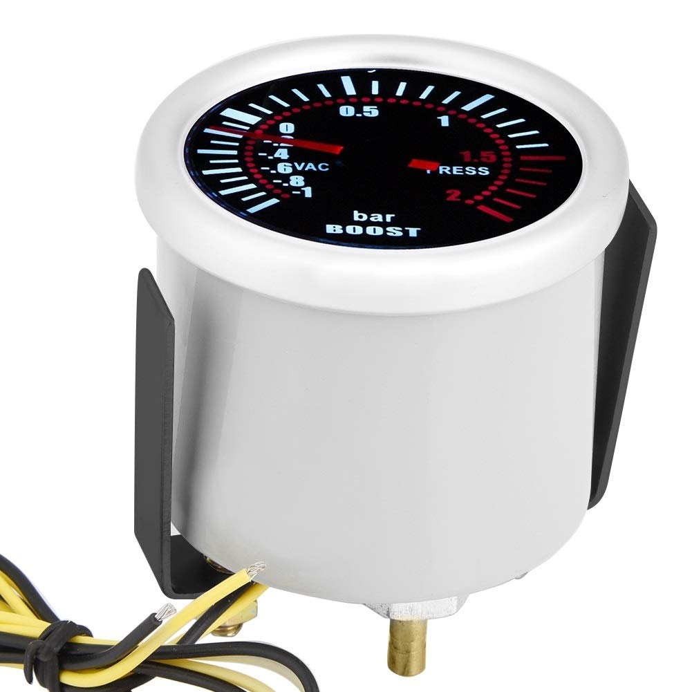 Manometre pression turbo, 2" 52mm Universel LED Bar Manomètre Turbo Mètre Jauge