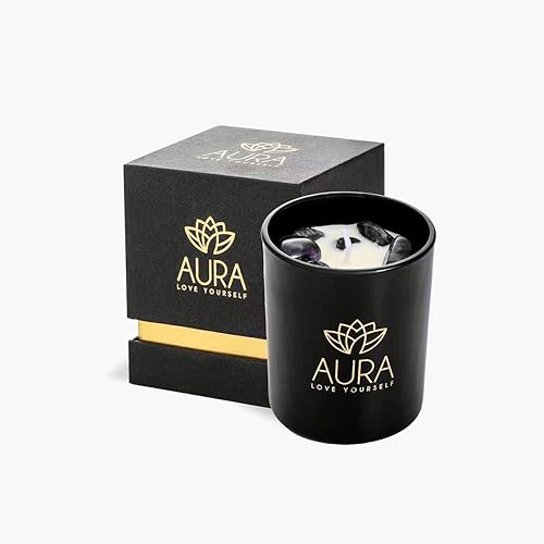 Miniatura 2 de Vela de cristal curativo, velas perfumadas de lavanda con cristales de cuarzo rosa, vela de manifestación, velas de aromaterapia de cera de soja