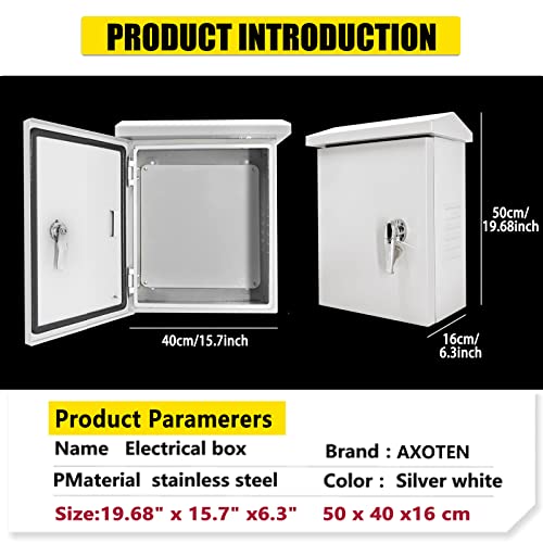 Outdoor Stainless Steel Electrical Box Enclosure, Ip65 Waterproof Junction Box Paint Galvanized, Anti-Rust Engineering Nema Enclosure Box, Wall-Mounted Project Boxes For Electronics #TOP2