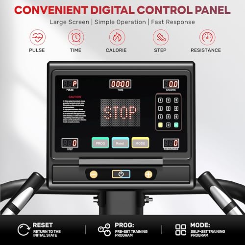 Image of T1 Stair Stepper Machine, 550Lbs Commercial Grade Stair Climber for Home with 15 Resistance Level and LED Screen, Stepmill Exercise Machine for Full Body Workouts, 24-164 Steps /Min