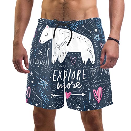 Maillots de bain hommes HadHfun anti-humidité : short de plage texturé ours