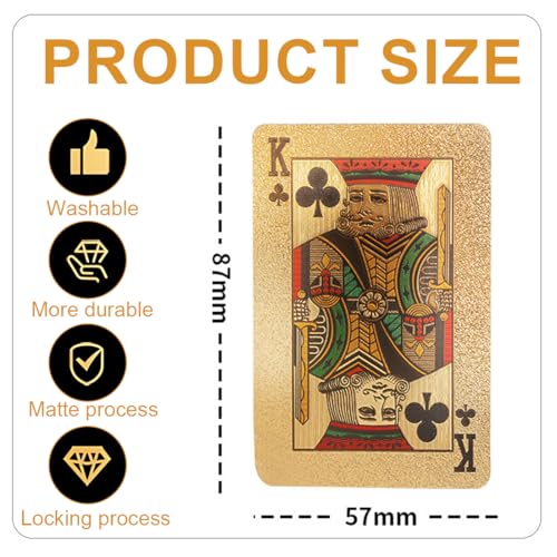 NOPKESV 1 Kartenspiele Poker Plastik Wasserdicht Neuheit 54 Kartenspiel Spielkarten Servd Cards Gold Totem-Drachen – Bild 3