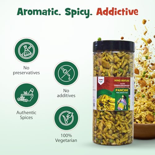 Image of Panchi Hing Mixture Namkeen 250gm (Pack of 1) Agra Special Crunchy and Flavorful Indian Snack Spicy Tangy and Tasty Perfect for Tea Time and Munching