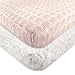 Hudson Baby 2 Piece Cotton Fitted Crib Sheet, Elephant, One Size