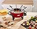 Dash Electric Fondue Set with Nonstick Pot, 8 Colored Forks & Temperature Control for Cheese, Chocolate, Steak, Poultry, Seafood + More, 3 Quart - Red