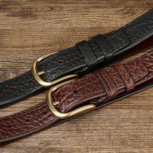 Men's Genuine Leather Dress Belt, 1.5" Wide Single Prong Buckle Fashion & Casual For Suits, Jeans3