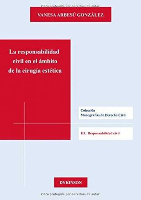 Portada de La responsabilidad civil en el ámbito de la cirugía estética
