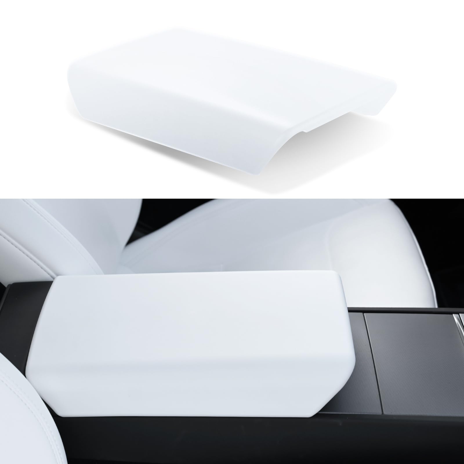 Photo 1 of Uxcer Center Console Armrest Cover for Tesla Model Y/3 2024-2026 - White