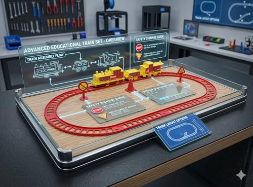 Image of Express Train Set with Track for Boy | Battery Powered Railway Engine with Passenger & Coal Wagon | 14 PCS Toy Train Play Set