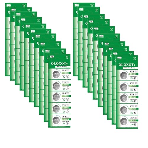 QLQXQTy 100PACK CR2025 Battery Button Cell Battery 2025 Lithium Coin Batteries 3V