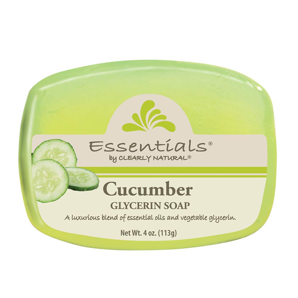Clearly Natural Essentials Glycerin Bar Soap, Cucumber, 4-Ounce, Pack of 12 - CASE