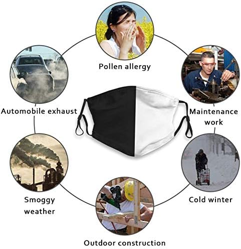 SHENLE Masks-Split Black and White Reusable Cotton Anti Dust Cover Face Mask-Adjustable Reusable Bandanas Balaclava Unisex Face Mask Outdoors Anti-Dust