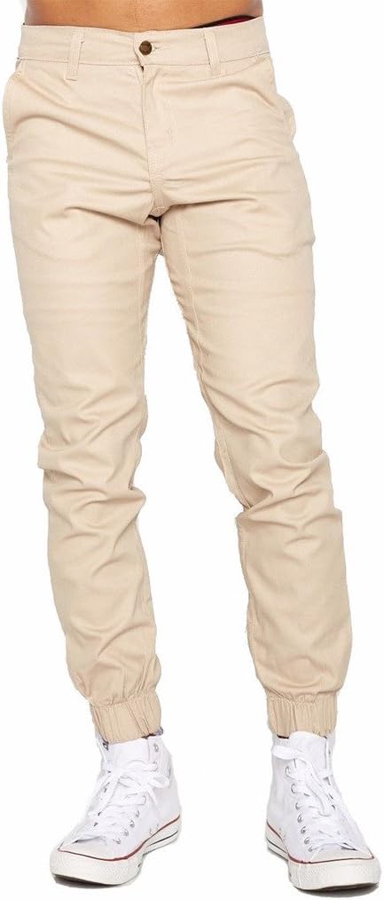 Heft Signature Mens Joggers Twill Pants Urban Brand Made In USA (32, Light Khaki)