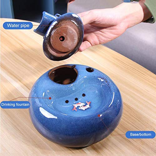 Pet Fountain Small Automatic Water Drinker Feeder voor Hond Cat Ceramic Pet Water Drinker Accessoires voor fonteinfonteinen in de tuin (Color : Black) - Image 4