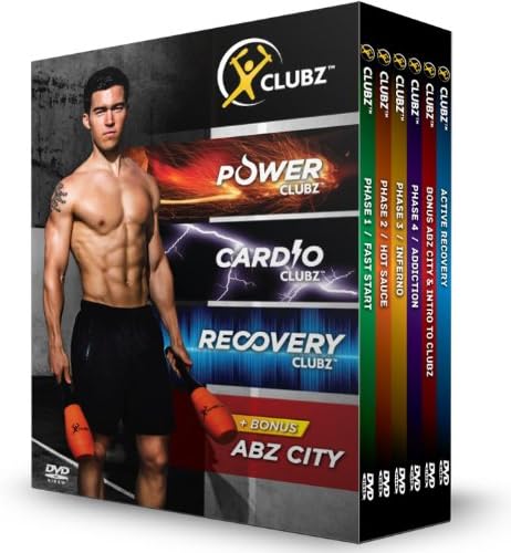 Clubz Fitness Indian Club/Club Bell Training Workout Program Includes Advanced 3lb Weights