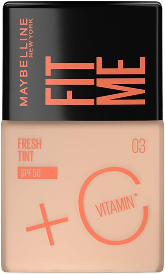 Maybelline New York Maybelline New York, Fit Me Fresh Tint Foundation SPF 50 with Brightening Vitamin C, 03