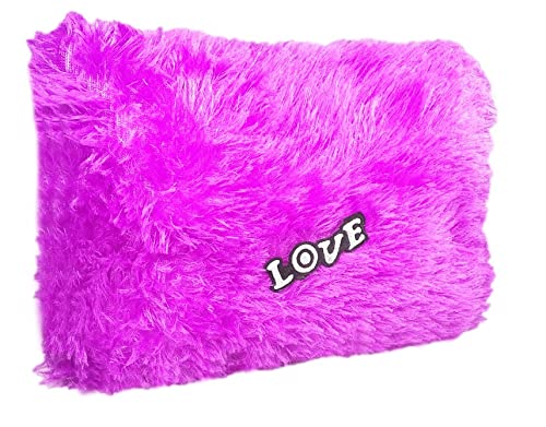 Image of Utkarsh Pack of 2 (Size:32x22cm) Purple Rectangular Pillow Love Cushion Soft Fur Stuffed Toy for Adult & Kids Birthday's, Valentine's Days, Special Occasional Surprise Gifts, Home Room Decor
