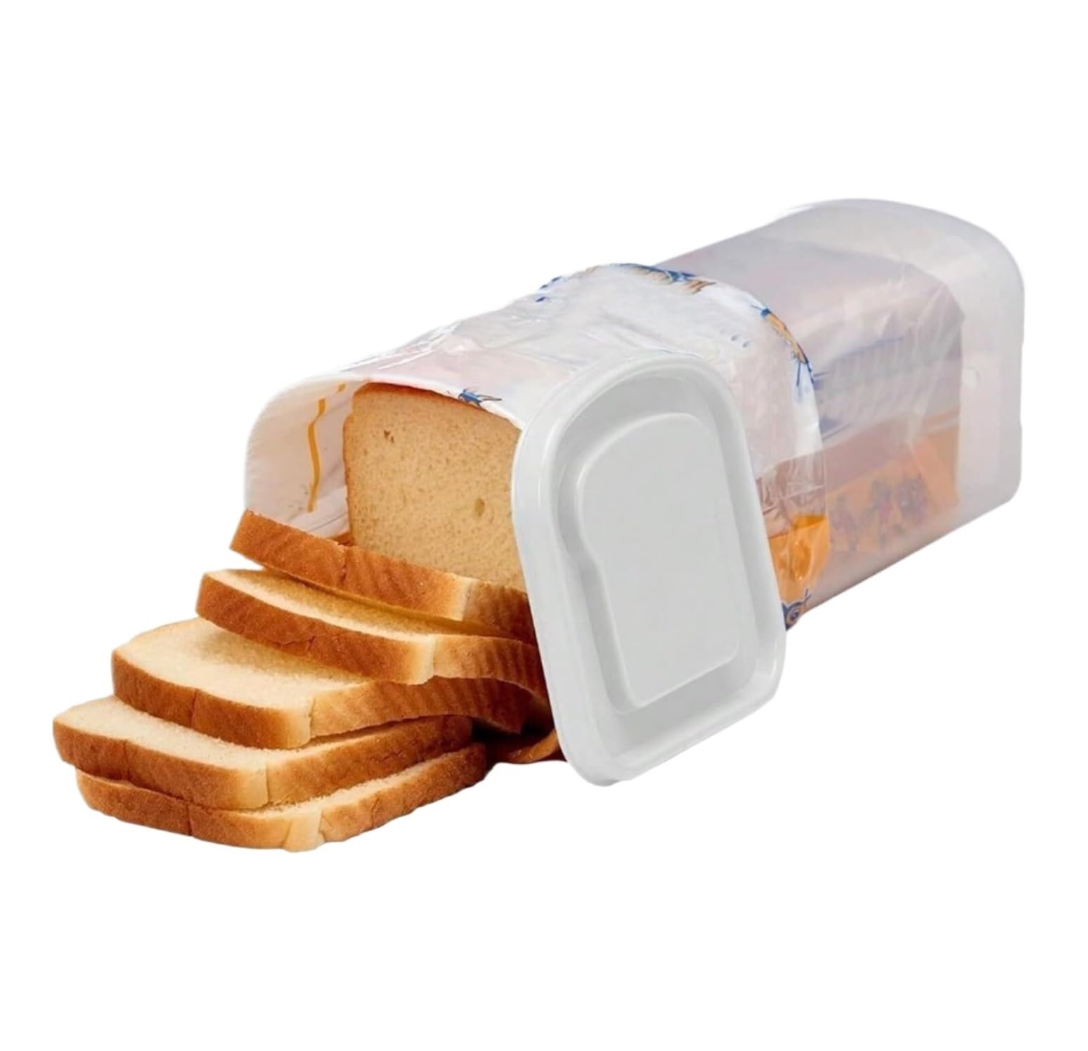 MHbdfsxz Bread Container Storage Bin Bread Box Sandwich Dispenser Storage Container With Lid For Toast French Fries Cookies Pastries(White)