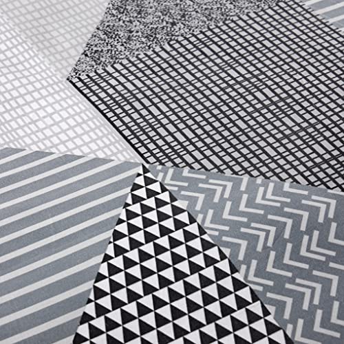 Olivia Rocco Easy Care Printed Duvet Cover Set 100% Polyester Breathable Stylish Comforter Reversible Quilted Bedding Bed Sets With Pillowcases JASPER DUVET SET, GREY DOUBLE - Image 4