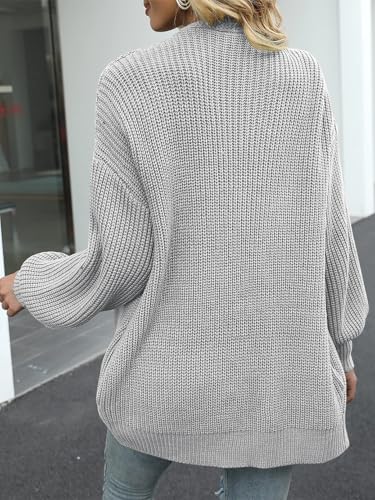 Image of MEROKEETY Long Sleeve Oversized Cardigan Sweaters for Women | Fall Winter Sweaters, Open Front, Chunky Knit, 2026 Casual Work Outerwear with Pockets