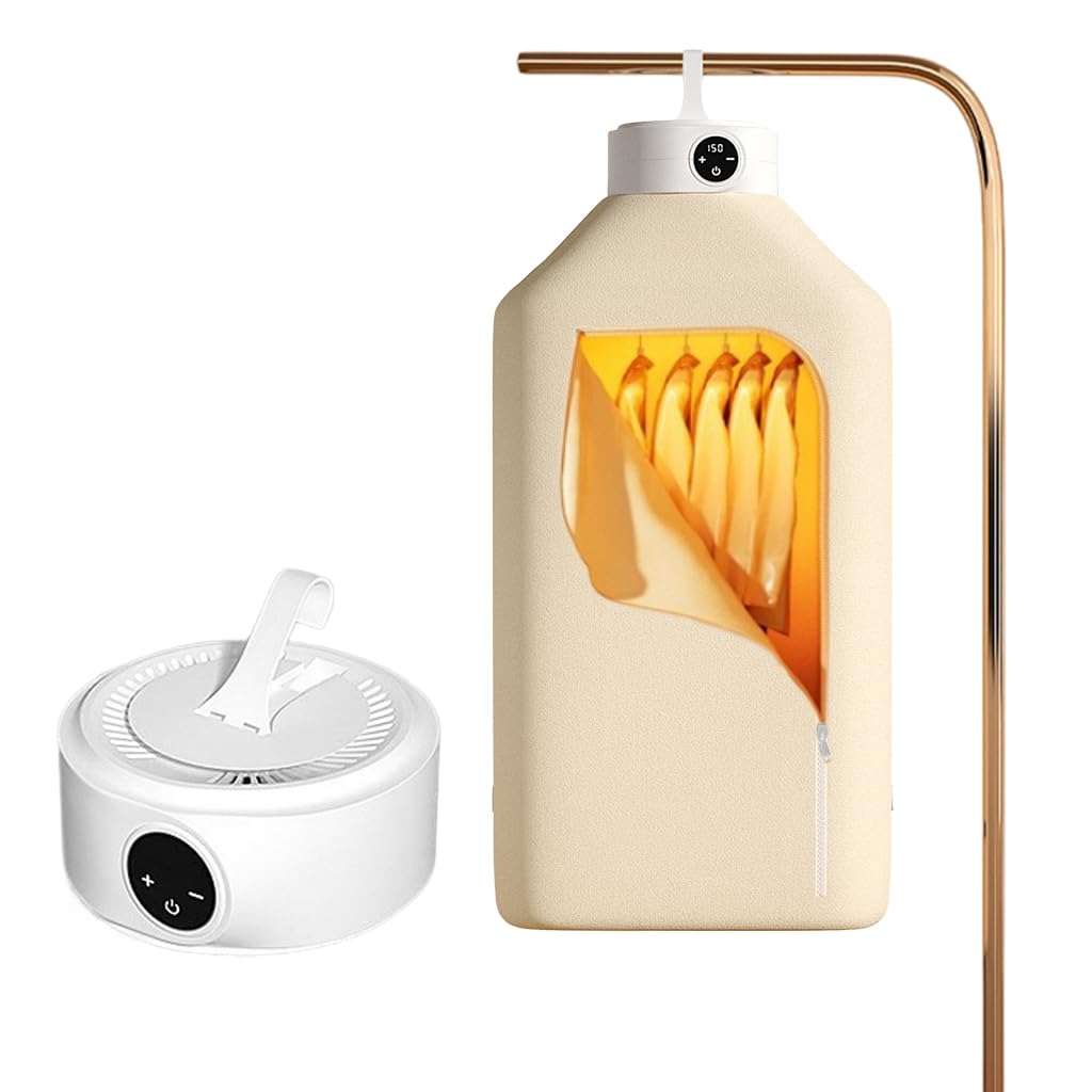 Supvox® Portable Mini Dryer 600W Smart Timer for Apartment & Travel - Foldable Dryer Bag for Underwear, Delicate Garments, Baby Clothes