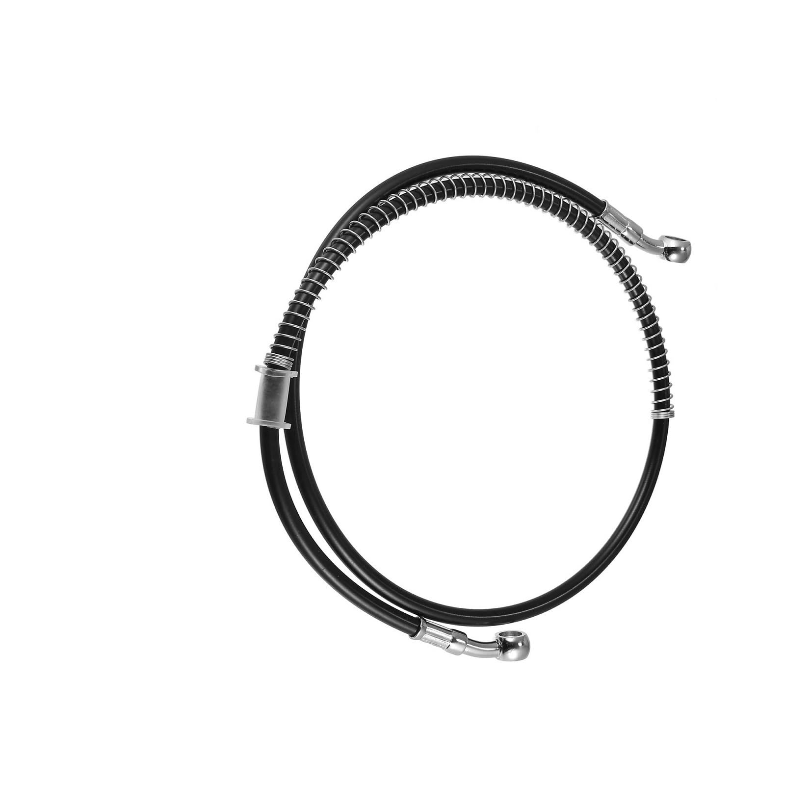Ksxzw Black- Silver Motorbike Part Motorcycle Brake Clutch Oil Hose With Spring 100Cm Black Universal Motorbike Accessories