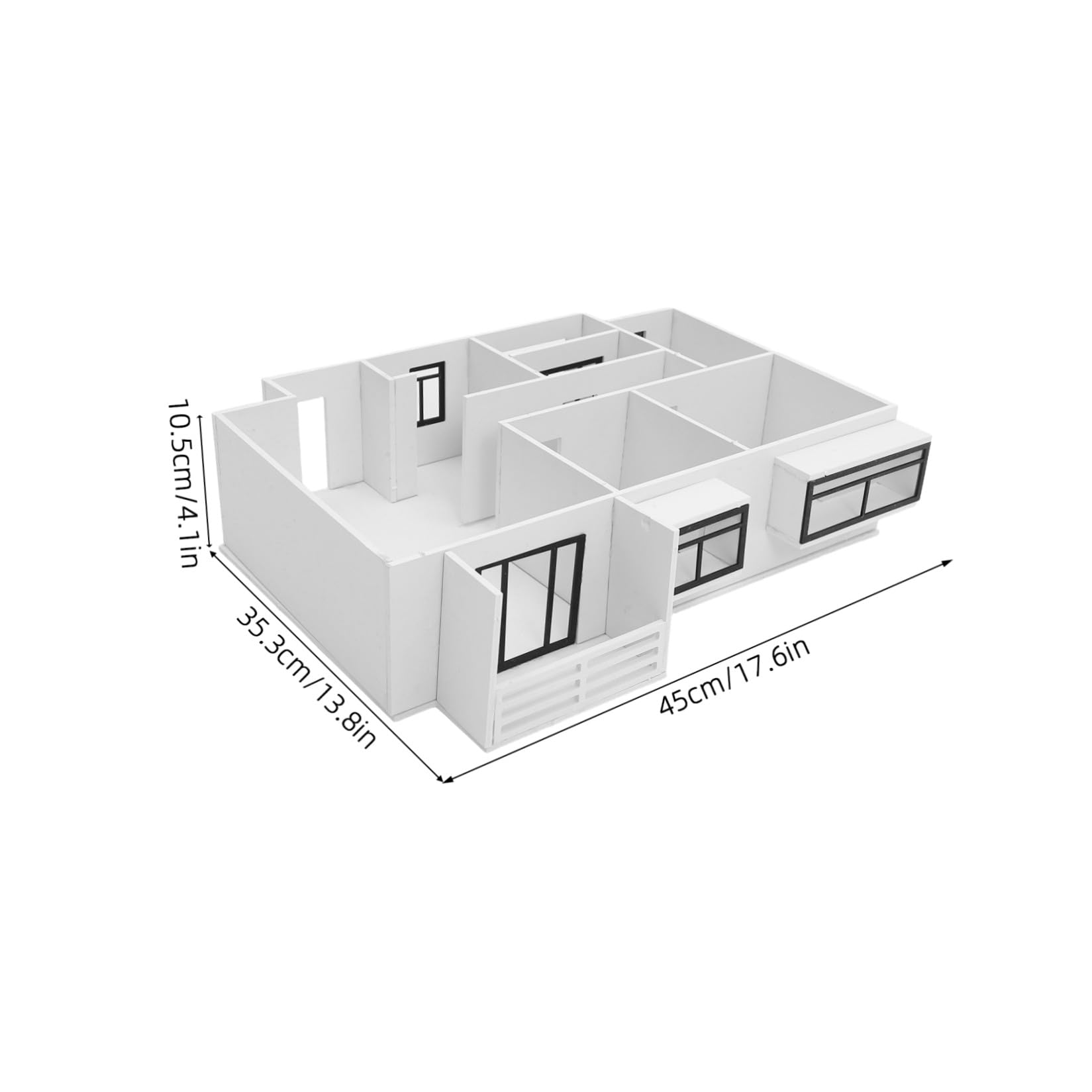 Kit Fai da Te per Casa in Miniatura 1:25, Modello Architettonico di Edificio Incompiuto, Layout 3d di Appartamento Due Camere, Soggiorno, Cucina e Bagno, per Hobby e Progettazione