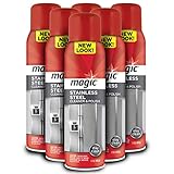 Magic Stainless Steel Cleaner Aerosol - 17 Ounce (6 Pack) - Removes Fingerprints Residue Water Marks and Grease from Appliances - Refrigerator Dishwasher Oven Grill