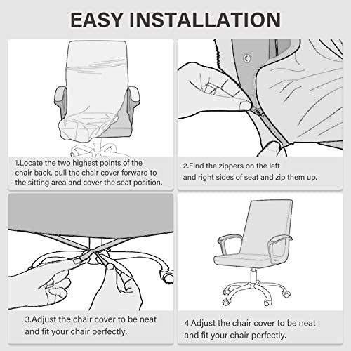 Czl Office Chair Cover Stretchable Desk Chair Cover, Jacquard Executive Computer Chair Cover For Armrest Chairs, Non Slip Office Chair Seat Cover Protector Slipcovers #TOP6