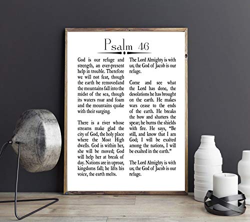 Affiche d'art chrétien Psalm 46 Wallbuddy impression blanche