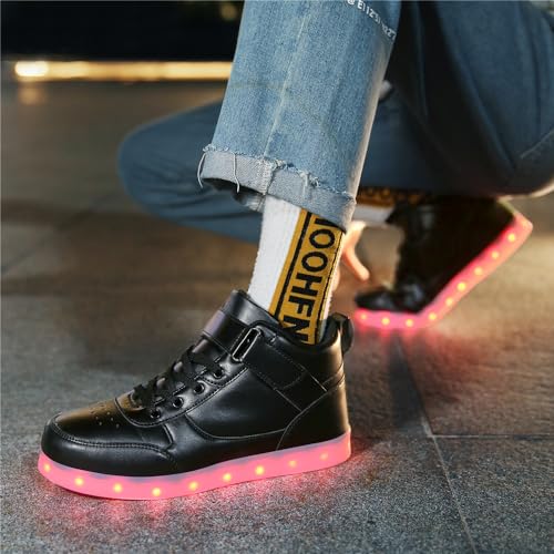 Image of YuanRoad Unisex LED Light Up Shoes with USB Charging Glowing Luminous LED Sneakers