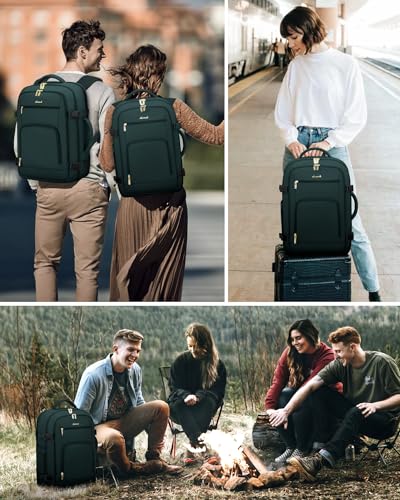 Image of LOVEVOOK Carry On Travel Backpack For Women Flight Approved, 40L Personal Item Travel Bag for Airplanes, Business Weekender Fit 17 Inch Laptop, Waterproof Overnight Daypack with 2 Cubes